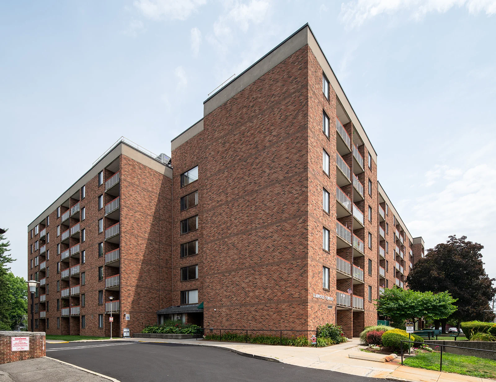 Elmwood Towers exterior front corner